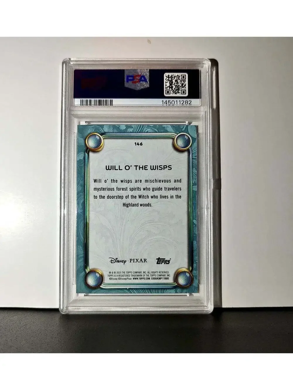Will O' The Wisps 2025 Topps Disney Wonder #146 Diamond Card Brave PSA 9